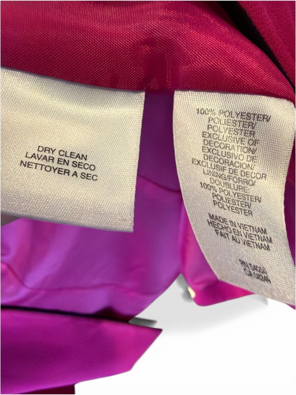 Jones New York VINTAGE 90s Hot Pink w/black trim Collarless Single-Button Blazer - Picture 6 of 6